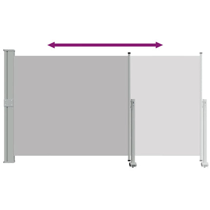 Infällbar sidomarkis 140 x 300 cm grå