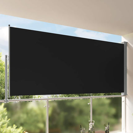 Infällbar sidomarkis 160 x 300 cm svart