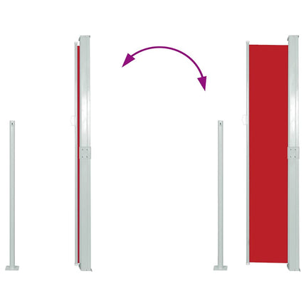 Infällbar sidomarkis 140 x 300 cm röd