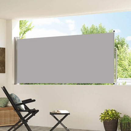 Infällbar sidomarkis 117x314 cm grå