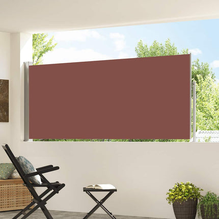Infällbar sidomarkis 120 x 300 cm brun
