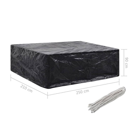 Överdrag för trädgårdsmöbler 8 öljetter 250x210x90 cm