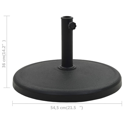 Parasollfot rund polyresin 19 kg svart