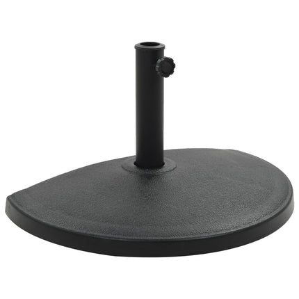 Parasollfot halvrund polyresin 15 kg svart