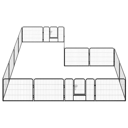 Hundhage 16 paneler stål 60x80 cm svart