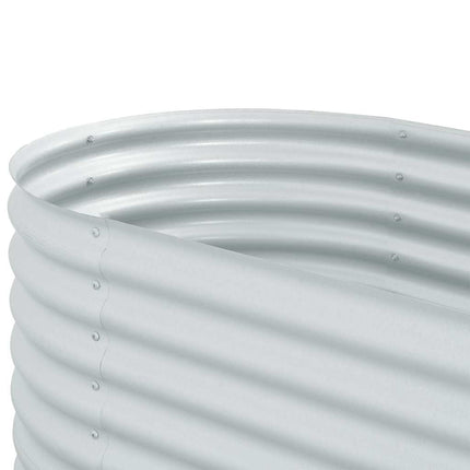 Odlingslåda upphöjd galvaniserat stål 400x80x81 cm silver