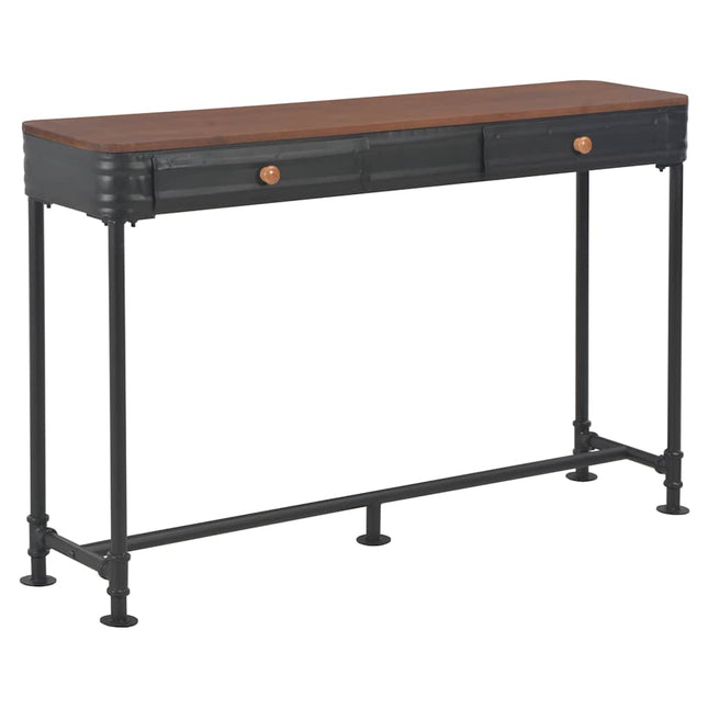 Konsolbord med 2 lådor 120x30x75 cm massivt granträ