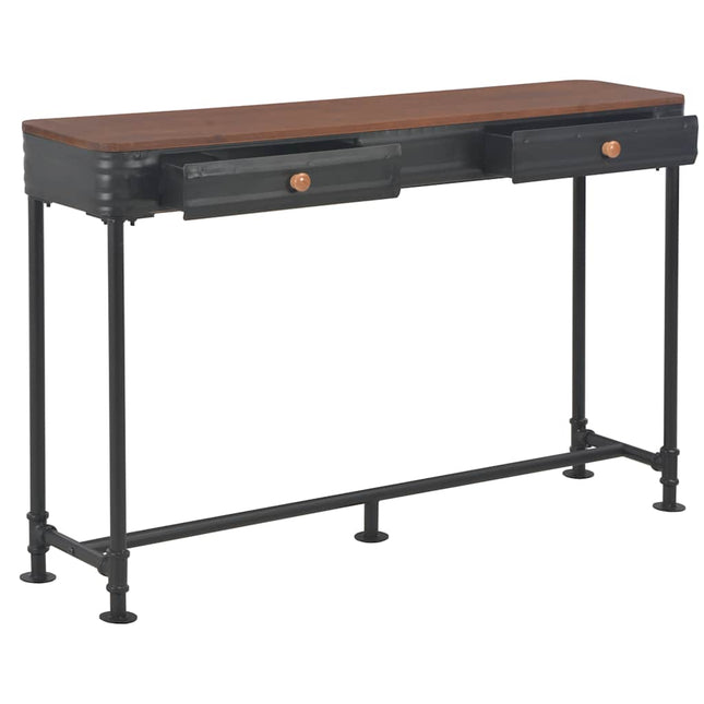 Konsolbord med 2 lådor 120x30x75 cm massivt granträ