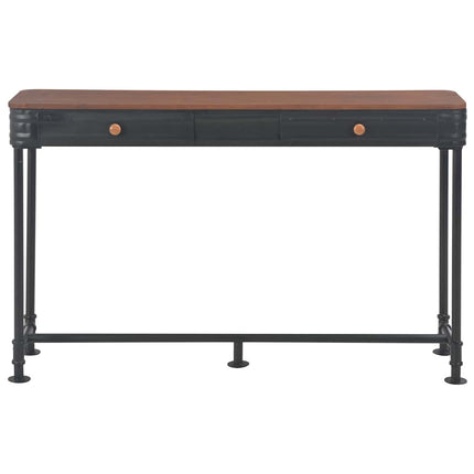 Konsolbord med 2 lådor 120x30x75 cm massivt granträ