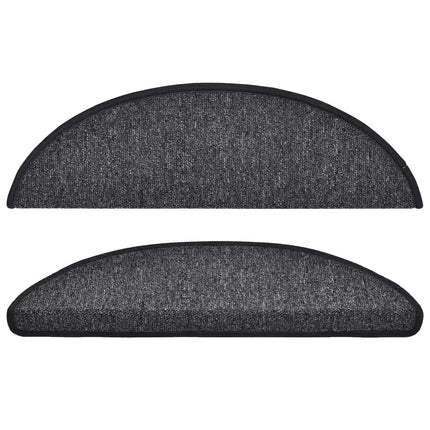 Trappmattor 15 st 56x17x3 cm antracit halvrunda