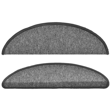 Trappmattor 15 st 56x17x3 cm mörkgrå halvrunda