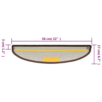 Trappmattor 15 st 56x17x3 cm kaffebruna halvrunda