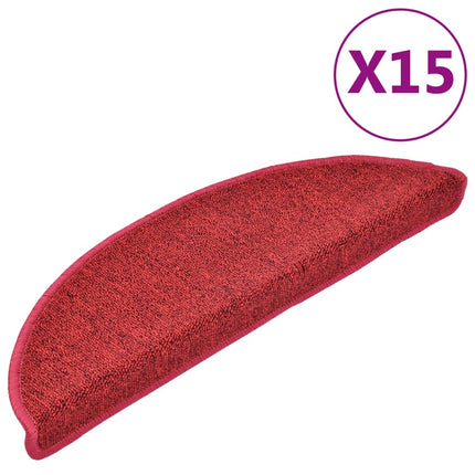 Trappmattor 15 st 56x17x3 cm röd halvrunda