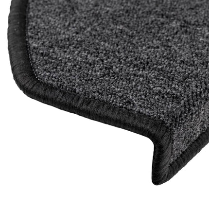 Trappmattor 15 st 65x24x4 cm antracit halvrunda stora