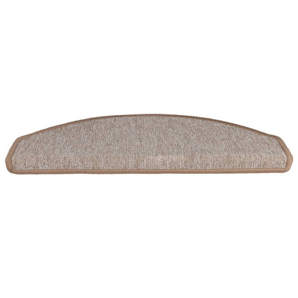 Trappmattor 15 st 65x24x4 cm ljusbruna halvrunda stora