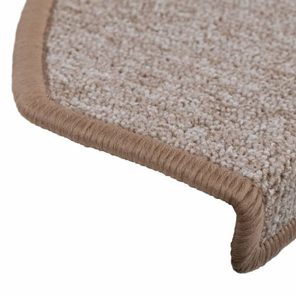 Trappmattor 15 st 65x24x4 cm ljusbruna halvrunda stora