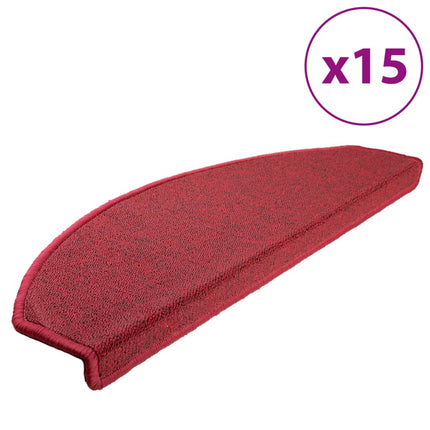 Trappmattor 15 st 65x24x4 cm röd halvrunda stora