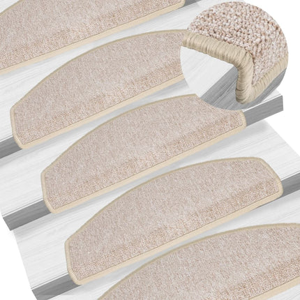 Trappmattor 15 st 65x24x4 cm Taupe halvrunda stora
