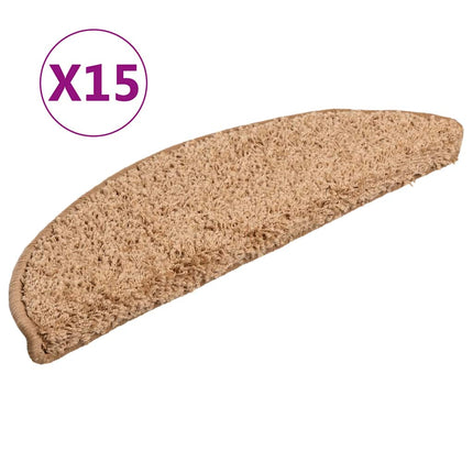 Trappmattor 15 st 56x17x3 cm beige halvrunda