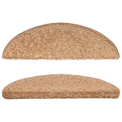 Trappmattor 15 st 56x17x3 cm beige halvrunda