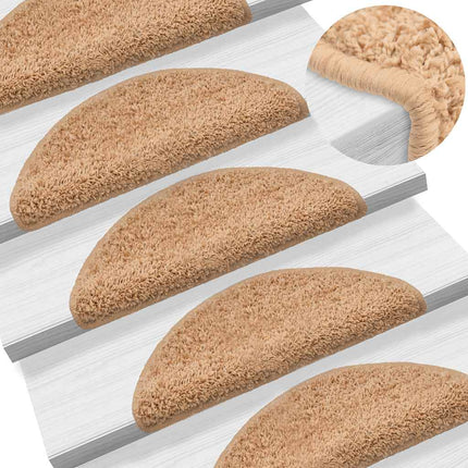 Trappmattor 15 st 56x17x3 cm beige halvrunda