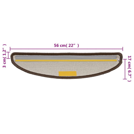 Trappmattor 15 st 56x17x3 cm bruna halvrunda