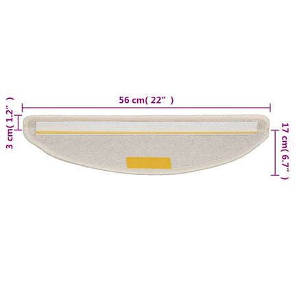 Trappmattor 15 st 56x17x3 cm vita halvrunda