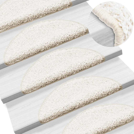 Trappmattor 15 st 56x17x3 cm vita halvrunda