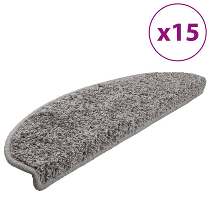 Trappmattor 15 st 65x21x4 cm grå halvrunda stora