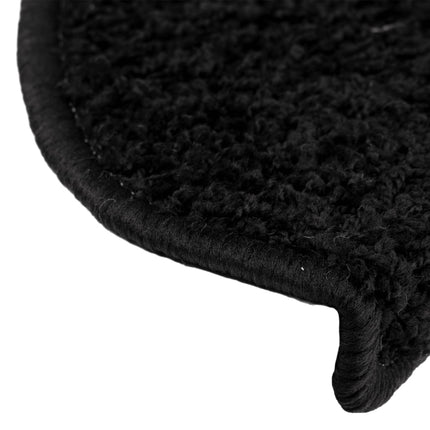 Trappmattor 15 st 65x21x4 cm svarta halvrunda stora
