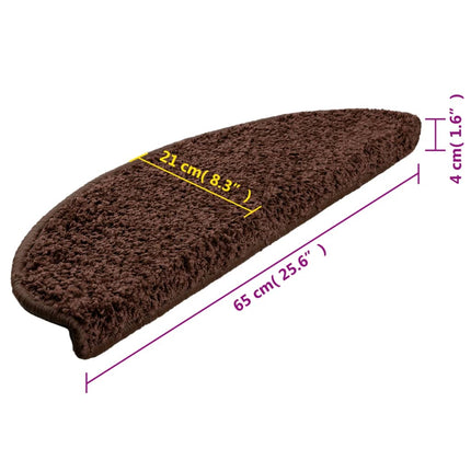 Trappmattor 15 st 65x21x4 cm bruna halvrunda stora