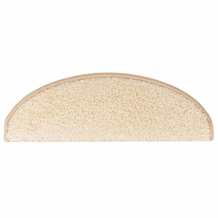 Trappmattor 15 st 65x21x4 cm krämfärgade halvrunda stora