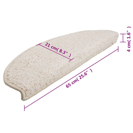 Trappmattor 15 st 65x21x4 cm vita halvrunda stora