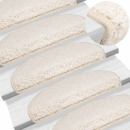 Trappmattor 15 st 65x21x4 cm vita halvrunda stora