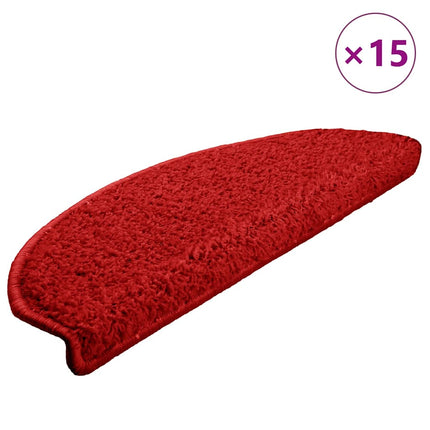 Trappmattor 15 st 65x21x4 cm röda halvrunda stora