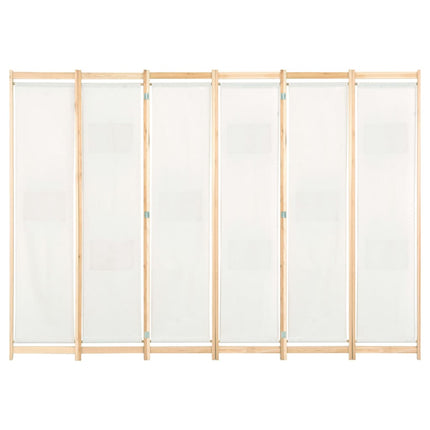 Rumsavdelare 6 paneler 240x170x4 cm gräddvit tyg
