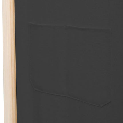 Rumsavdelare 5 paneler 200x170x4 cm grå tyg