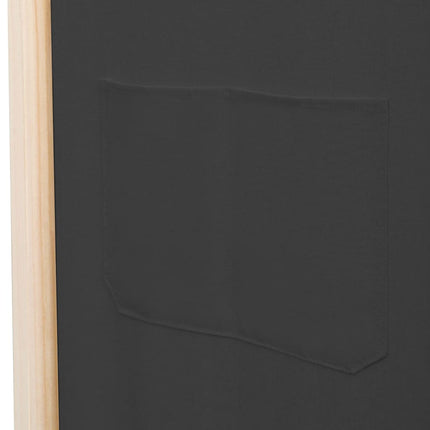 Rumsavdelare 6 paneler 240x170x4 cm grå tyg