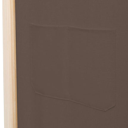 Rumsavdelare 6 paneler 240x170x4 cm brun tyg