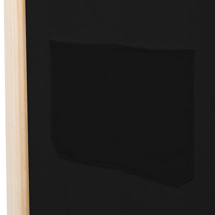 Rumsavdelare 5 paneler 200x170x4 cm svart tyg