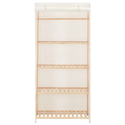 Garderob 79x40x170 cm vit tyg