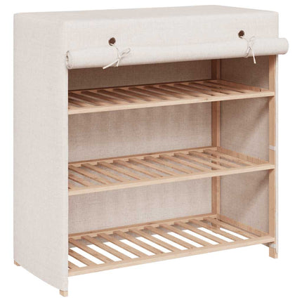 Skoförvaring med överdrag vit 79x40x80 cm tyg