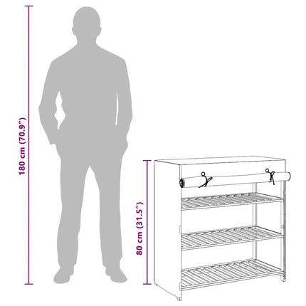 Skoförvaring med överdrag vit 79x40x80 cm tyg