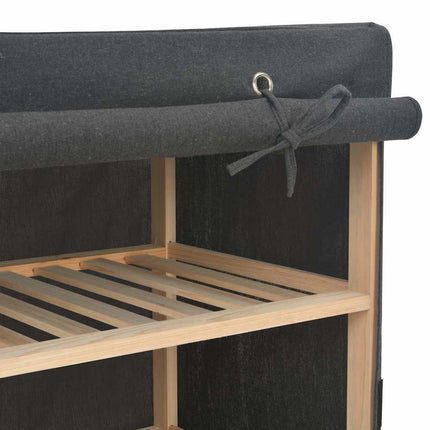 Skoförvaring med överdrag grå 79x40x80 cm tyg