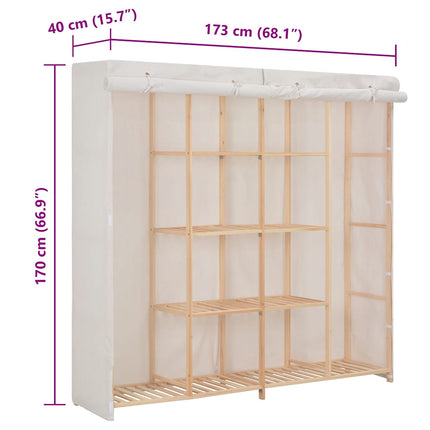 Garderob 173x40x170 cm vit tyg