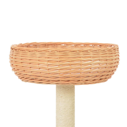 Katträd med klöspelare i sisal & naturlig pil