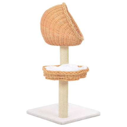 Katträd med klöspelare i sisal & naturlig pil