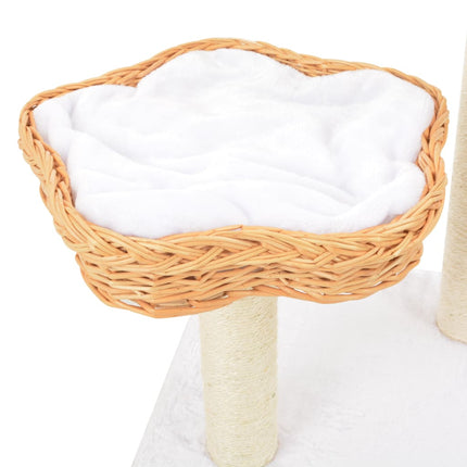 Katträd med klöspelare i sisal & naturlig pil
