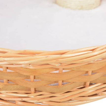 Katträd med klöspelare i sisal & naturlig pil