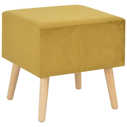Sängbord senapsgul 40x35x40 cm sammet